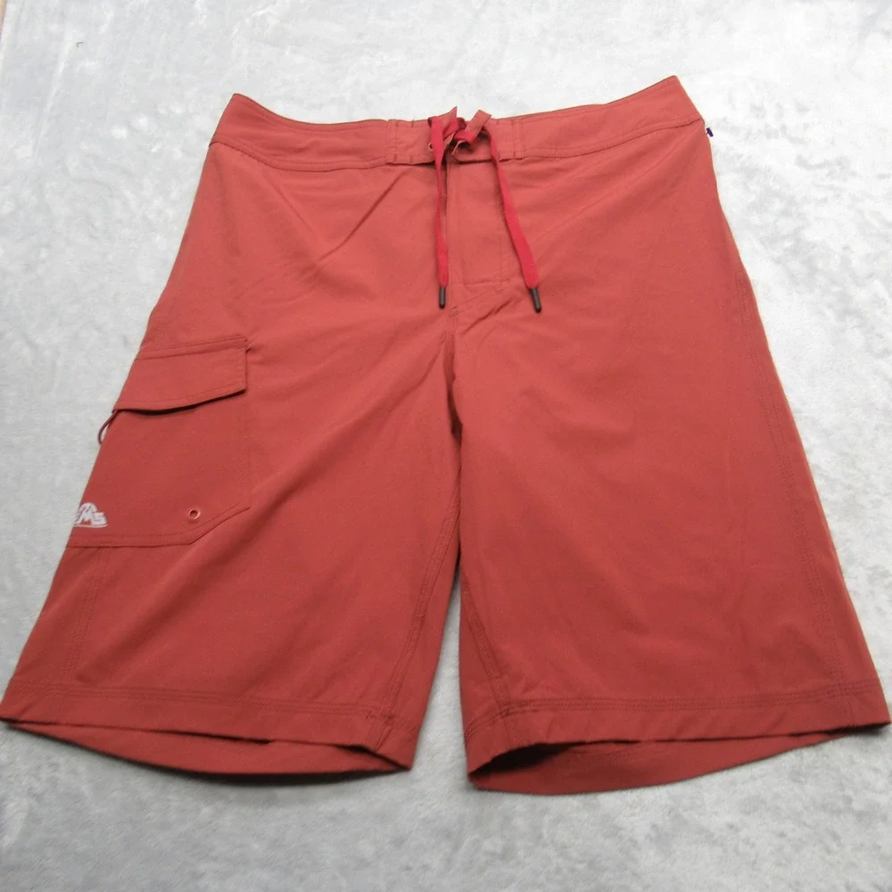 EMS Swim Shorts Mens 32 Rust Quick Dry Cargo Pocket Lace Up Board Trunks‎ Beach